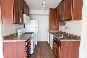 Updated kitchens at Falls Village Apartments, Baltimore